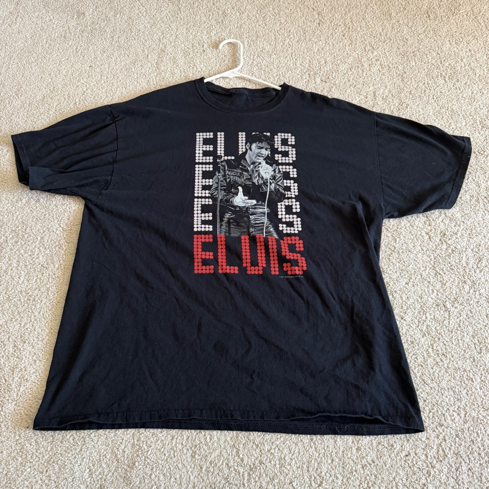Vintage 2016 Elvis Presley T-Shirt Men's Size XL Black